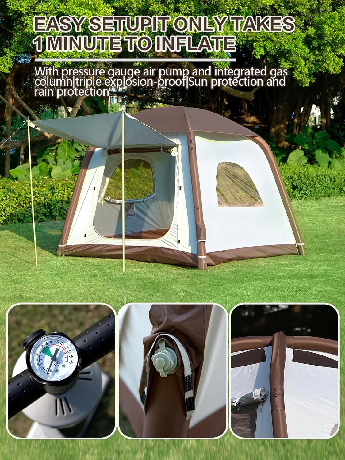 INFLATABLE CAMPING TENT GLAMPING 4-OS 3000mm Manufacturer code B0CNSMSM9R