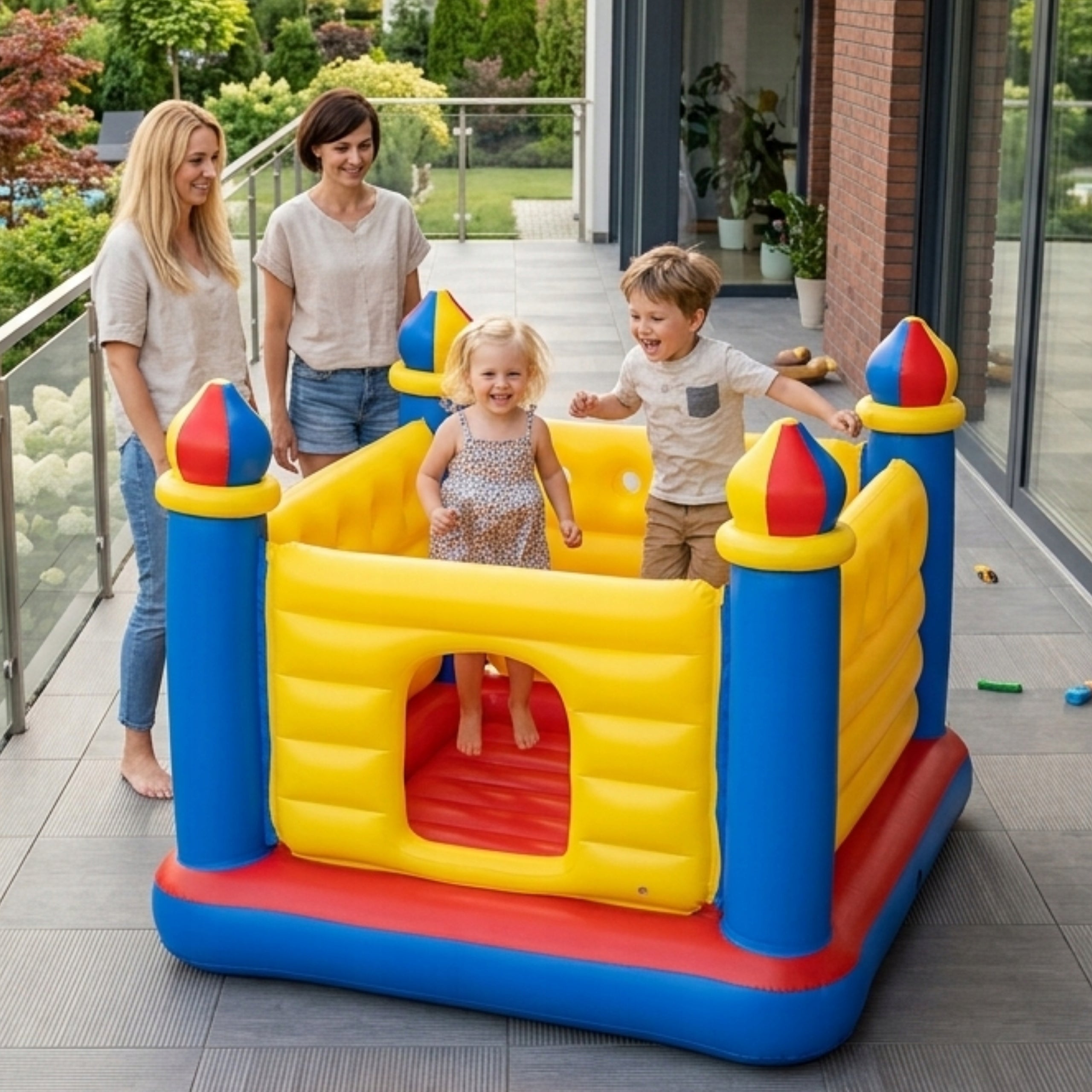 INFLATABLE CASTLE for Kids Safe Children's Trampoline for Garden and Home Packaging status original
