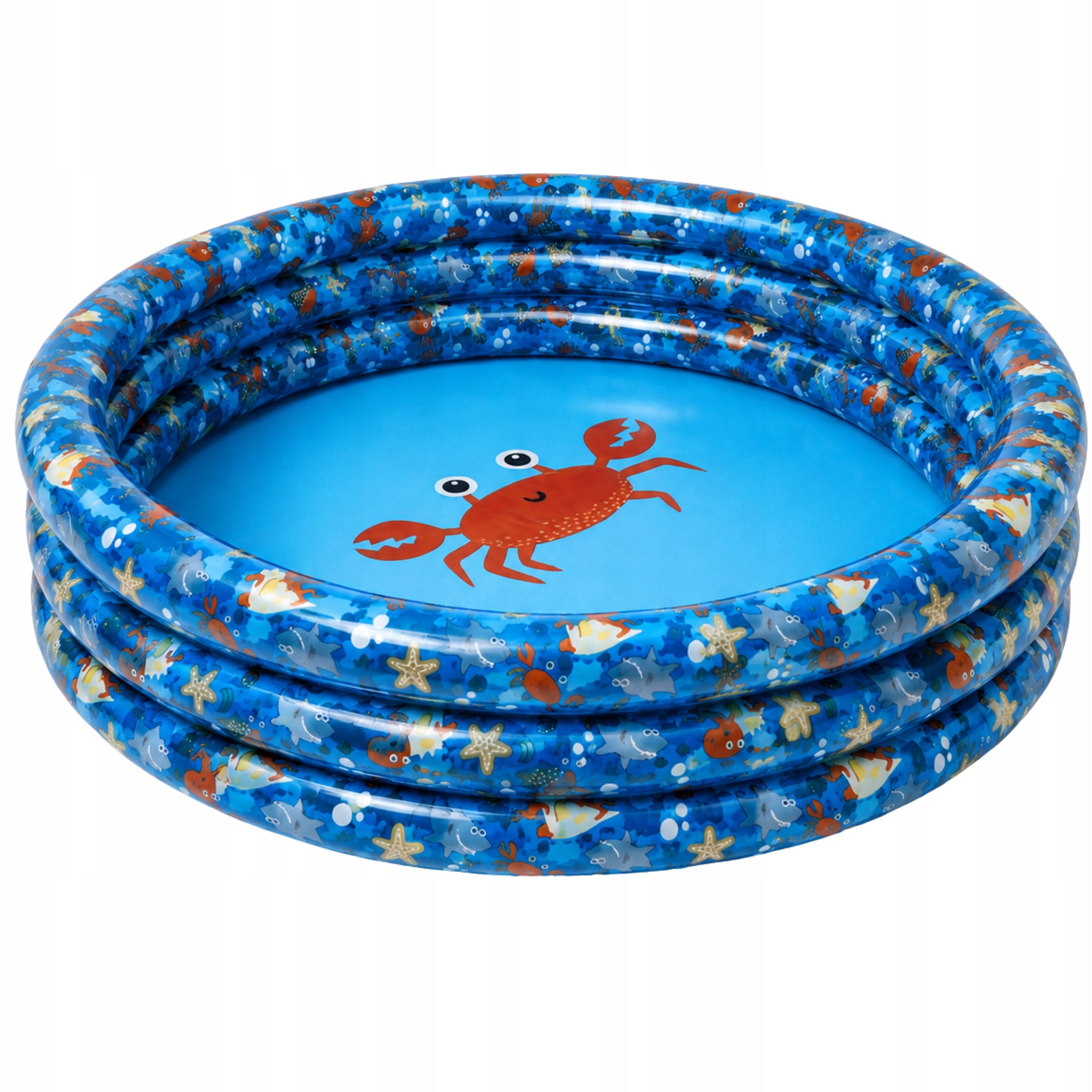 INFLATABLE CHILDREN'S POOL 99CM 3 RINGS GARDEN PADDLING POOL PVC 2+