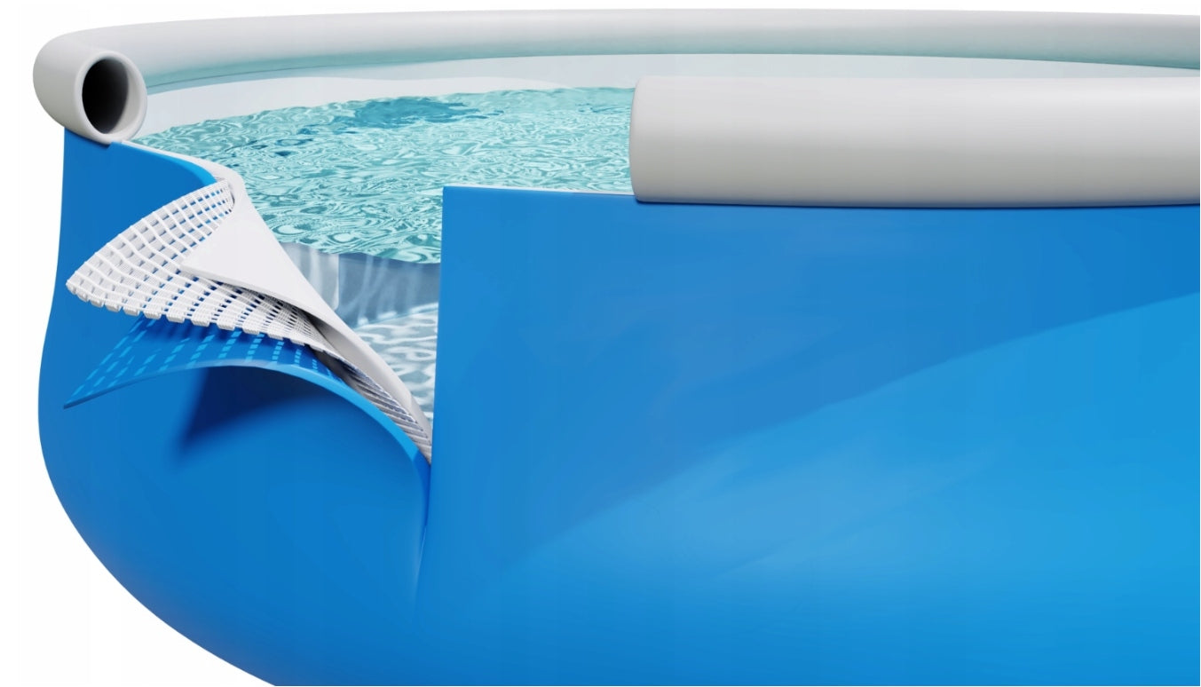 INFLATABLE EXPANSION POOL WITH CONNECTION PUMP AND PIPES LARGE AND DURABLE Height 77 cm