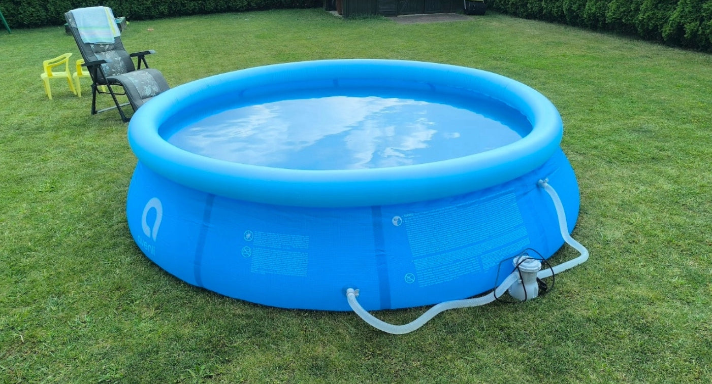 INFLATABLE EXPANSION POOL WITH CONNECTION PUMP AND PIPES LARGE AND DURABLE Series Basen do ogrodu rozporowy dmuchany