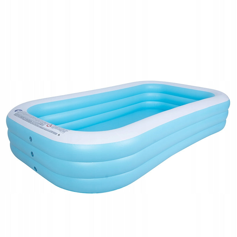 INFLATABLE GARDEN POOL PUMPED FOR CHILDREN LARGE RECTANGULAR 305X183CM Height 56 cm