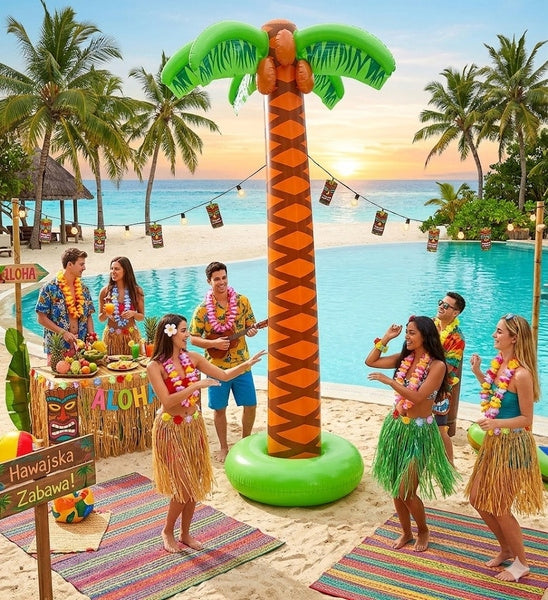 INFLATABLE HAWAIIAN LARGE COCONUT PALM 180CM HAWAII SUMMER HOLIDAY Packaging status original