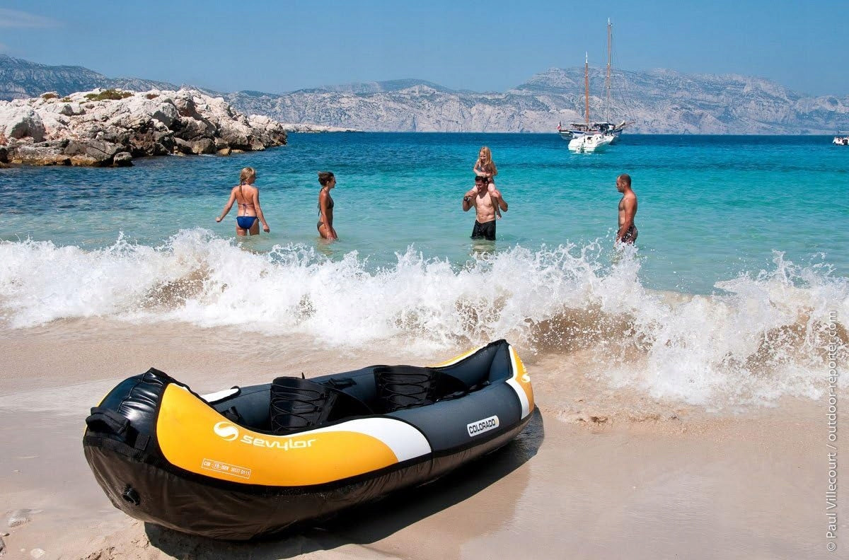 INFLATABLE KAYAK FOR 2 PEOPLE 331X88 CM SET PADDLE PUMP Model Sevylor Colorado nadmuchiwany kajak dla