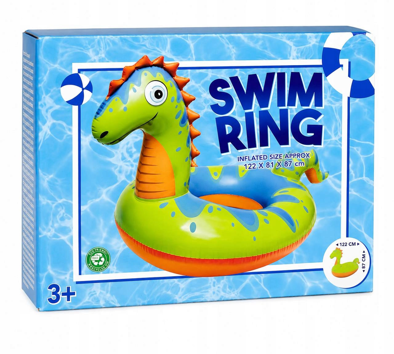 INFLATABLE LARGE CIRCLE SWIMMING WHEEL DINOSAUR 122 X 81 CM TO THE LAKE BEACH
