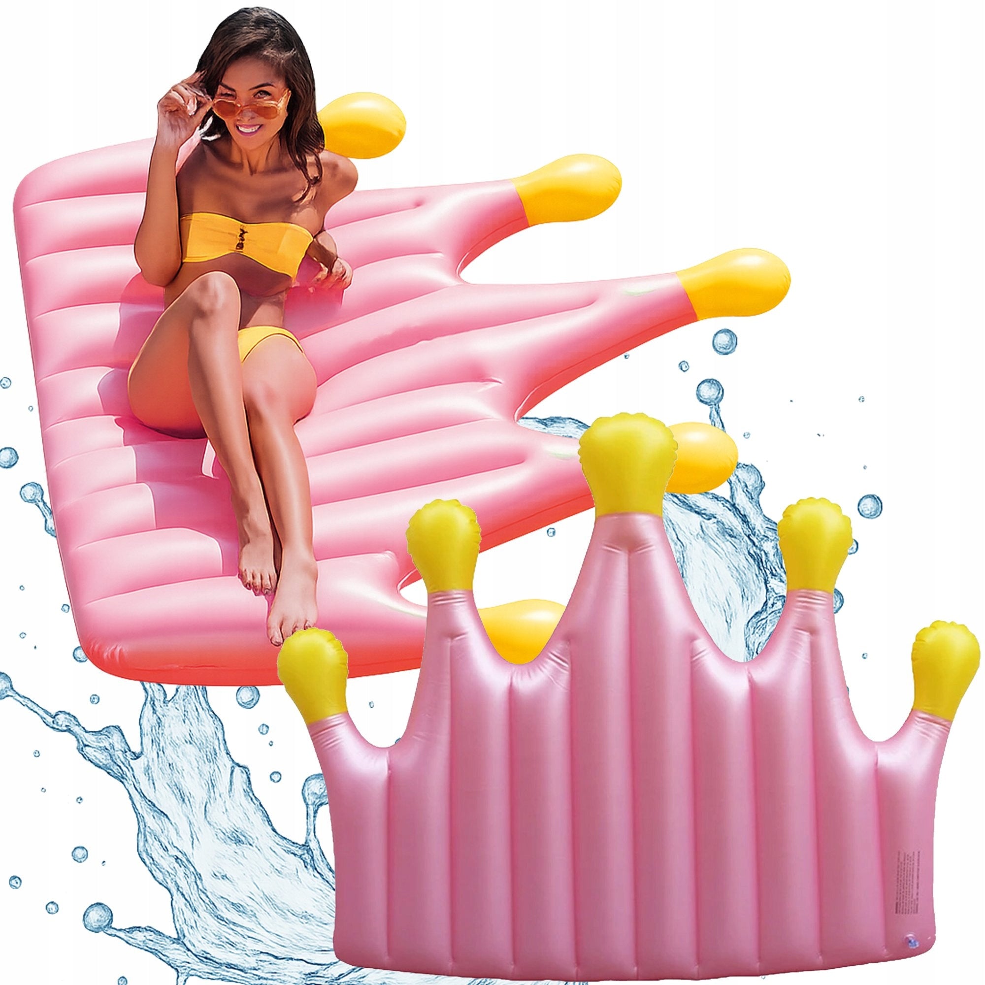 INFLATABLE MATTRESS CROWN 145x195CM FOR SWIMMING ON HOLIDAY BEACHES POOL WATER