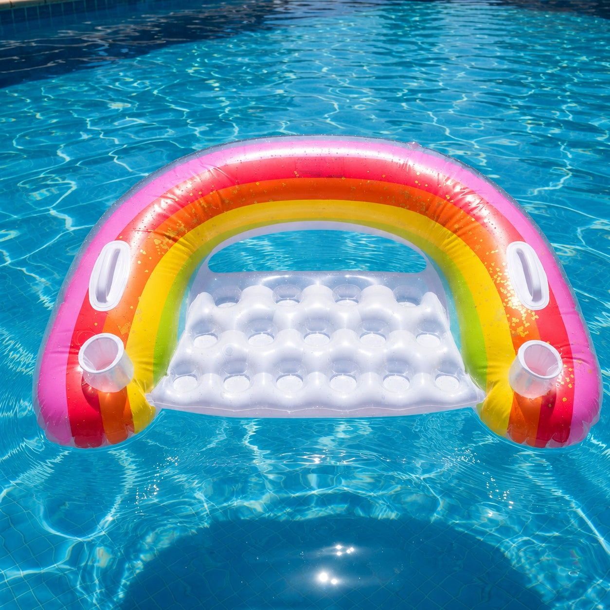 INFLATABLE MATTRESS FOR SWIMMING BEACH CHAIR ON WITH HANDLES FOR CHILDREN Manufacturer code MATERAC Z SIEBISKIEM Z UCHWYTEM NA NAPOJE