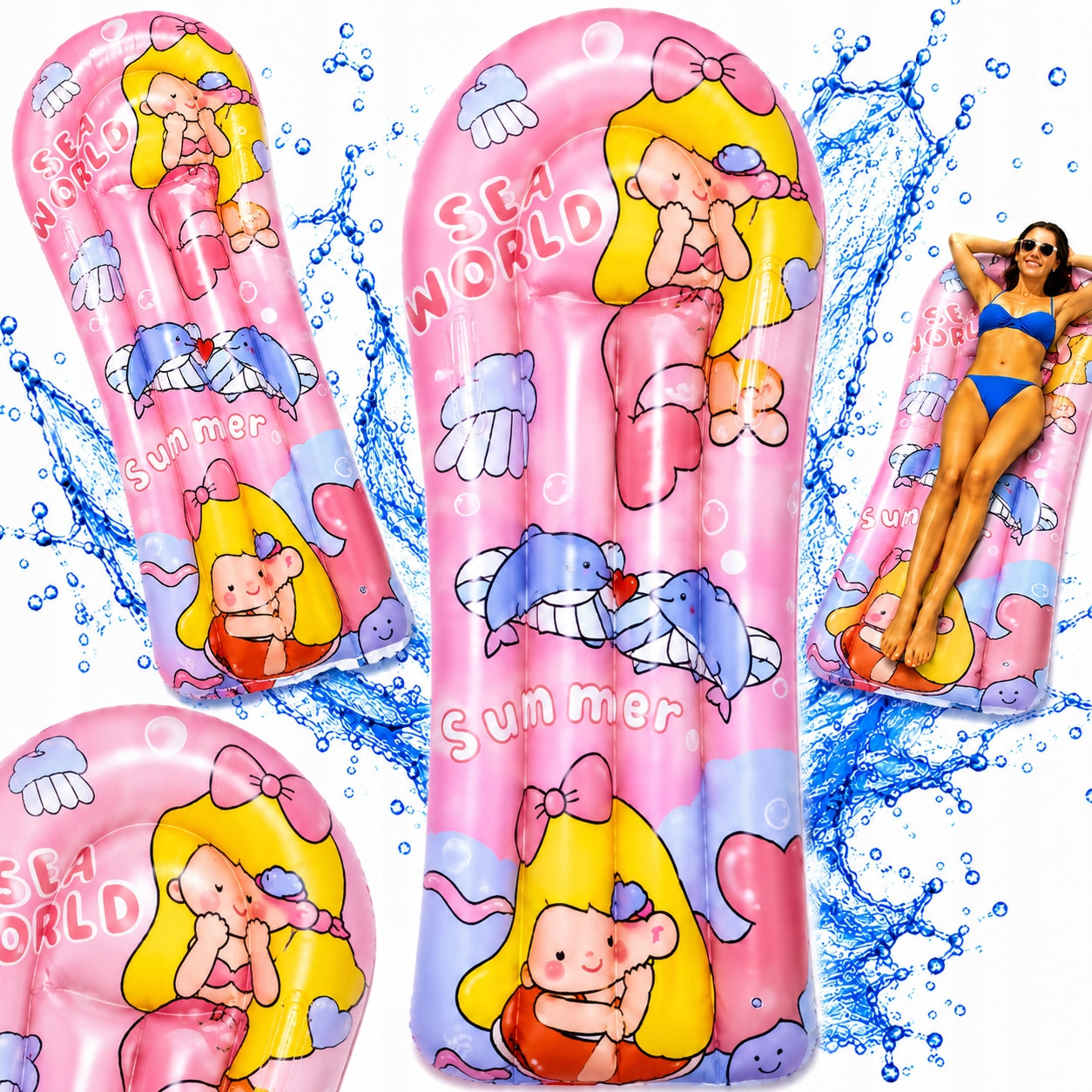 INFLATABLE MATTRESS FOR SWIMMING POOL BEACH FOR CHILDREN NEAR ARMCHAIR SUN LOUNGER 131 Packaging status original