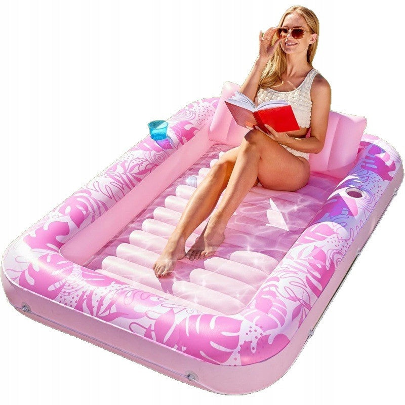 INFLATABLE MATTRESS FOR SWIMMING, SUN LOUNGER WITH PILLOW PINK Manufacturer code GERT78