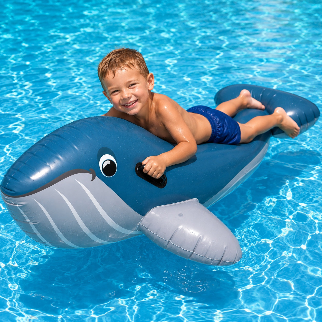 INFLATABLE MATTRESS LARGE WHALE FOR SWIMMING 152x84cm POOL BEACH 3+ XXL 50KG Packaging status original