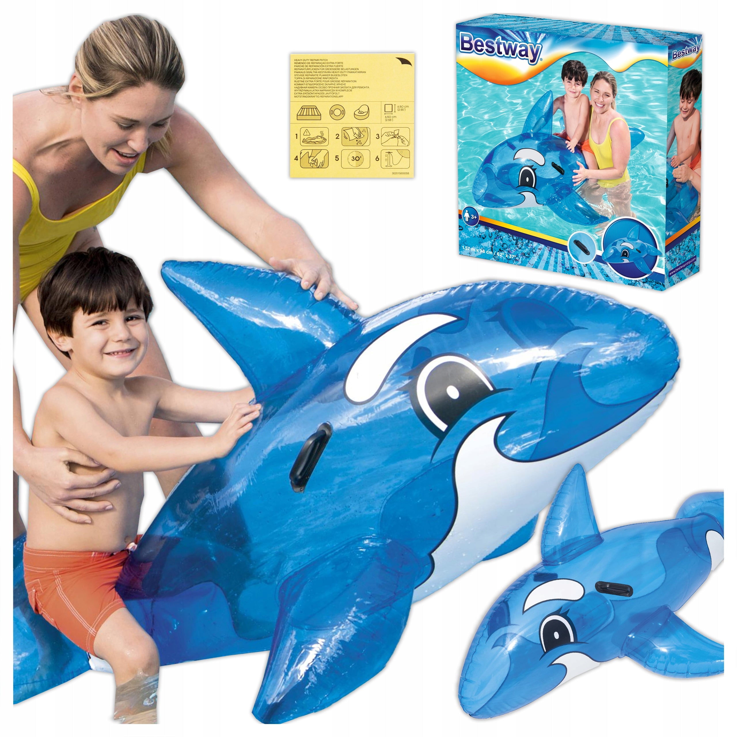 INFLATABLE MATTRESS TOY FOR CHILDREN FOR WATER DOLPHIN UP TO 45 kg 3+ BESTWAY 4103 Brand Bestway