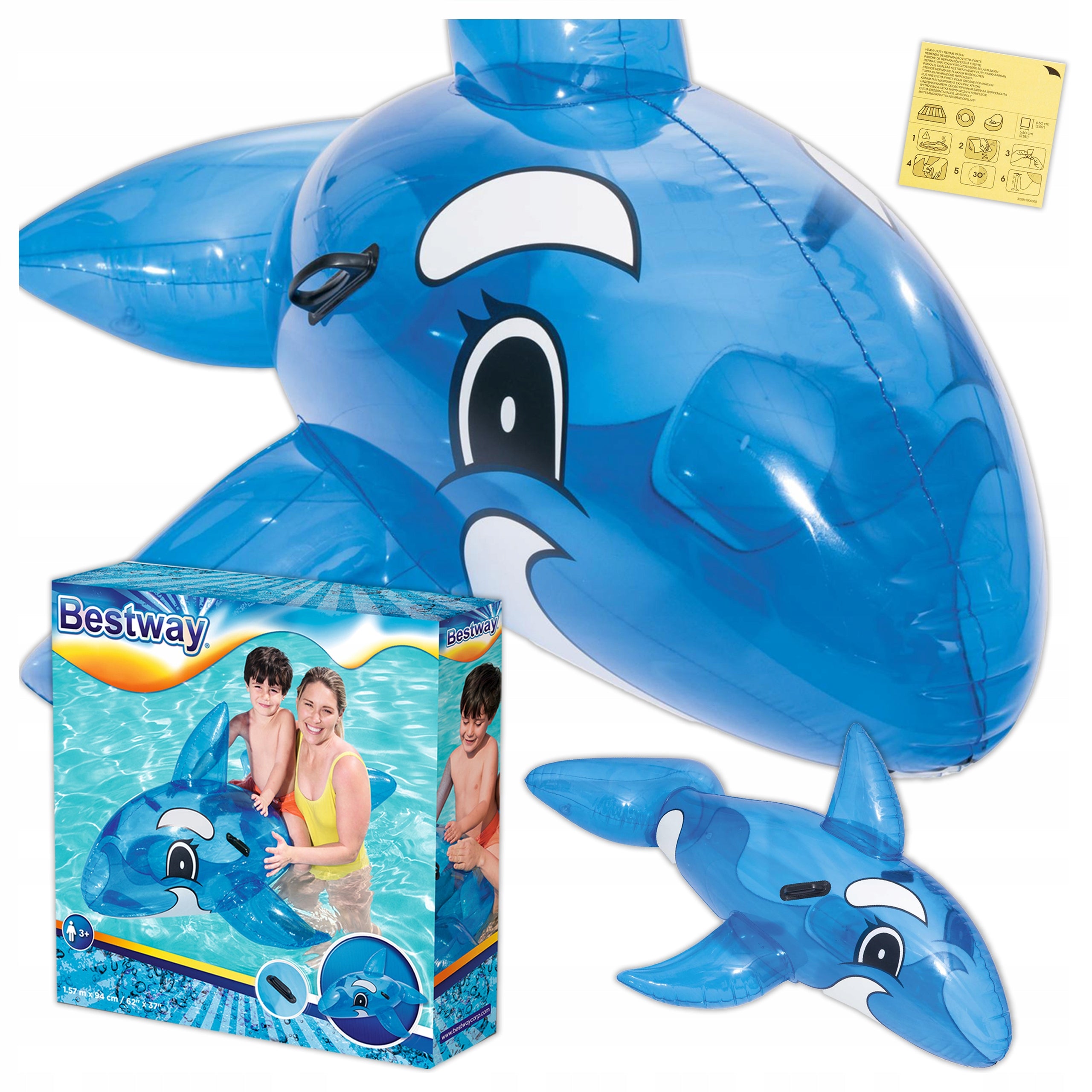 INFLATABLE MATTRESS TOY FOR CHILDREN FOR WATER DOLPHIN UP TO 45 kg 3+ BESTWAY 4103