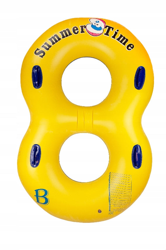 INFLATABLE PONTOON DOUBLE WHEEL FOR COUPLE WITH HANDLES LARGE FOR 2 PEOPLE Packaging status original