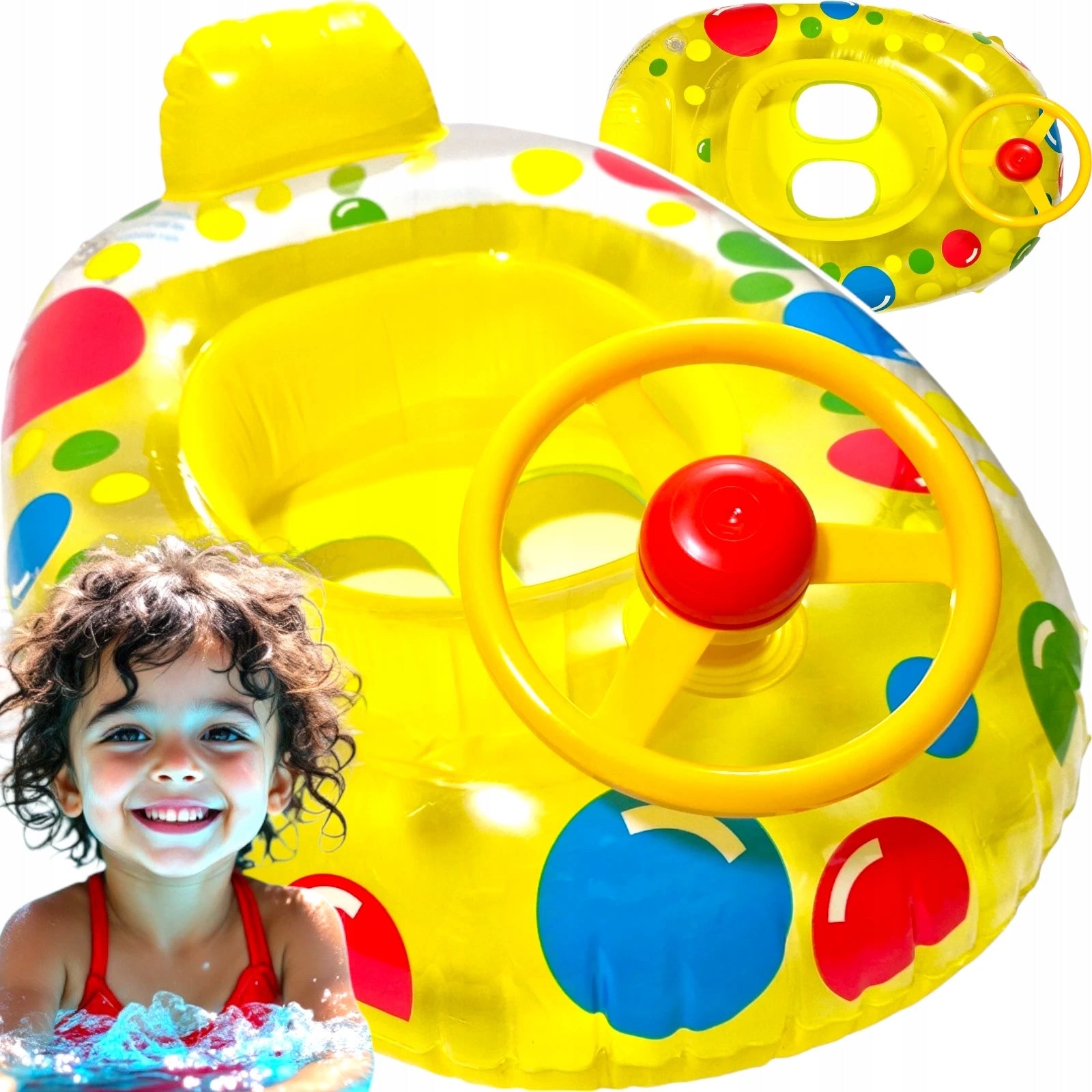 INFLATABLE PONTOON FOR CHILDREN AUTO HORN STEERING WHEEL VEHICLE BOAT SEAT Brand Toys