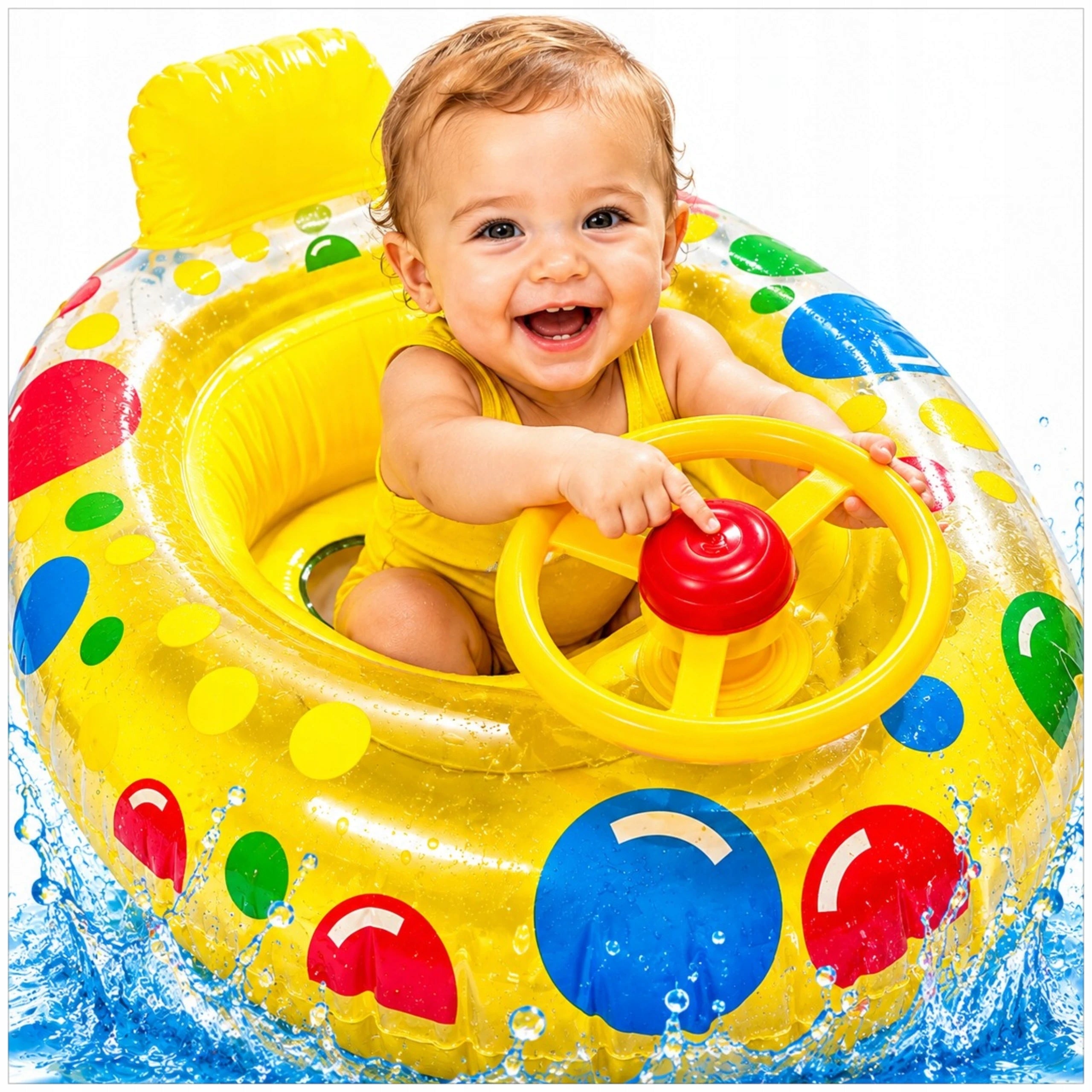 INFLATABLE PONTOON FOR CHILDREN AUTO HORN STEERING WHEEL VEHICLE BOAT SEAT