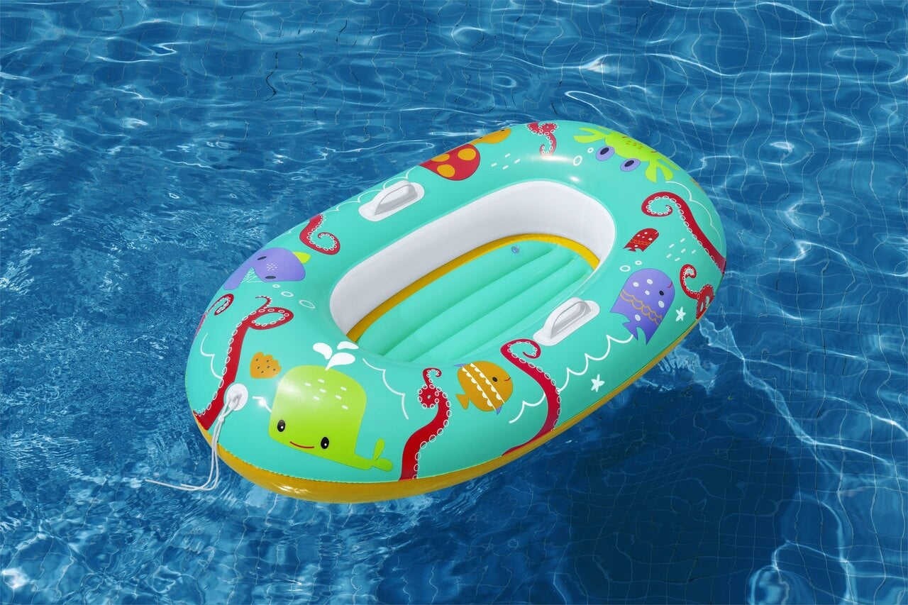 INFLATABLE PONTOON FOR CHILDREN MATTRESS BOAT 119x79 BESTWAY Additional features handles for holding