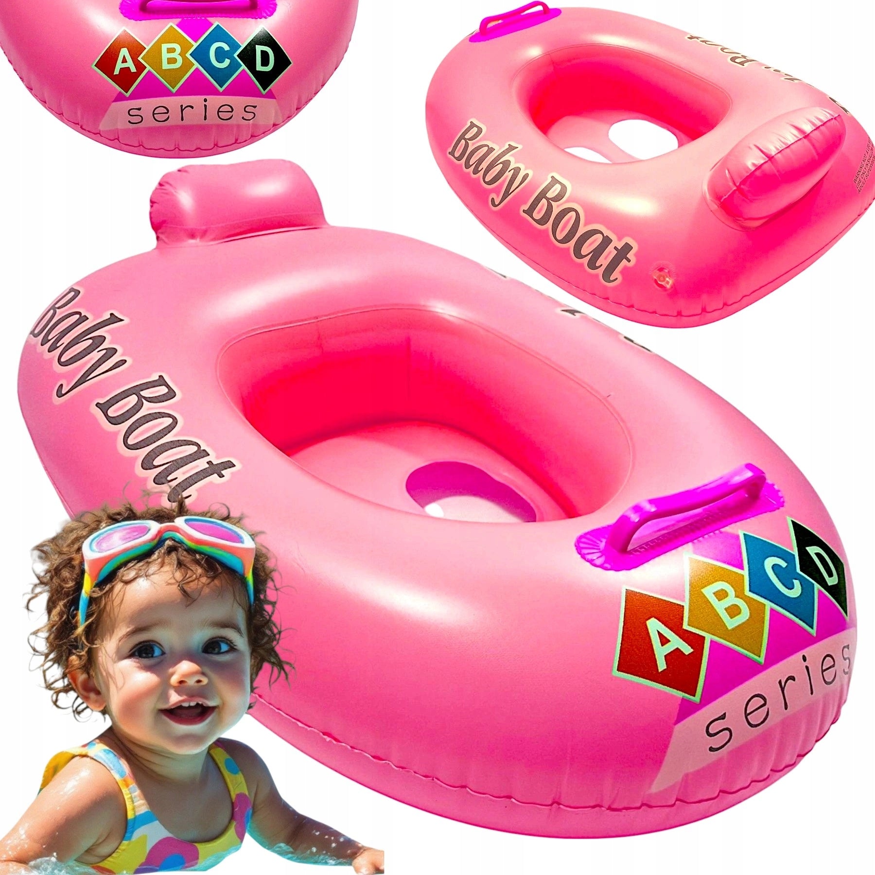 INFLATABLE PONTOON FOR CHILDREN TO SWIM NEAR SEAT SAFE HANDLE