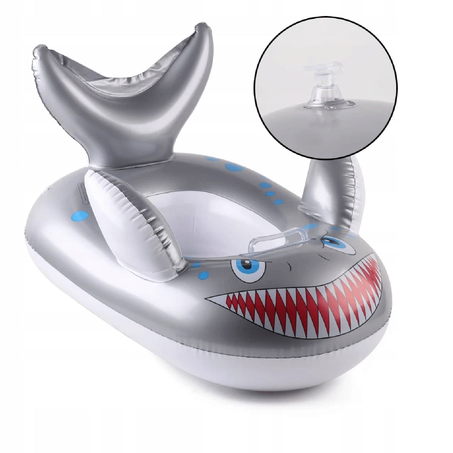INFLATABLE PONTOON WHEEL FOR KIDS WITH WATER SWIMMING SEAT SHARK HANDLE Brand no brand