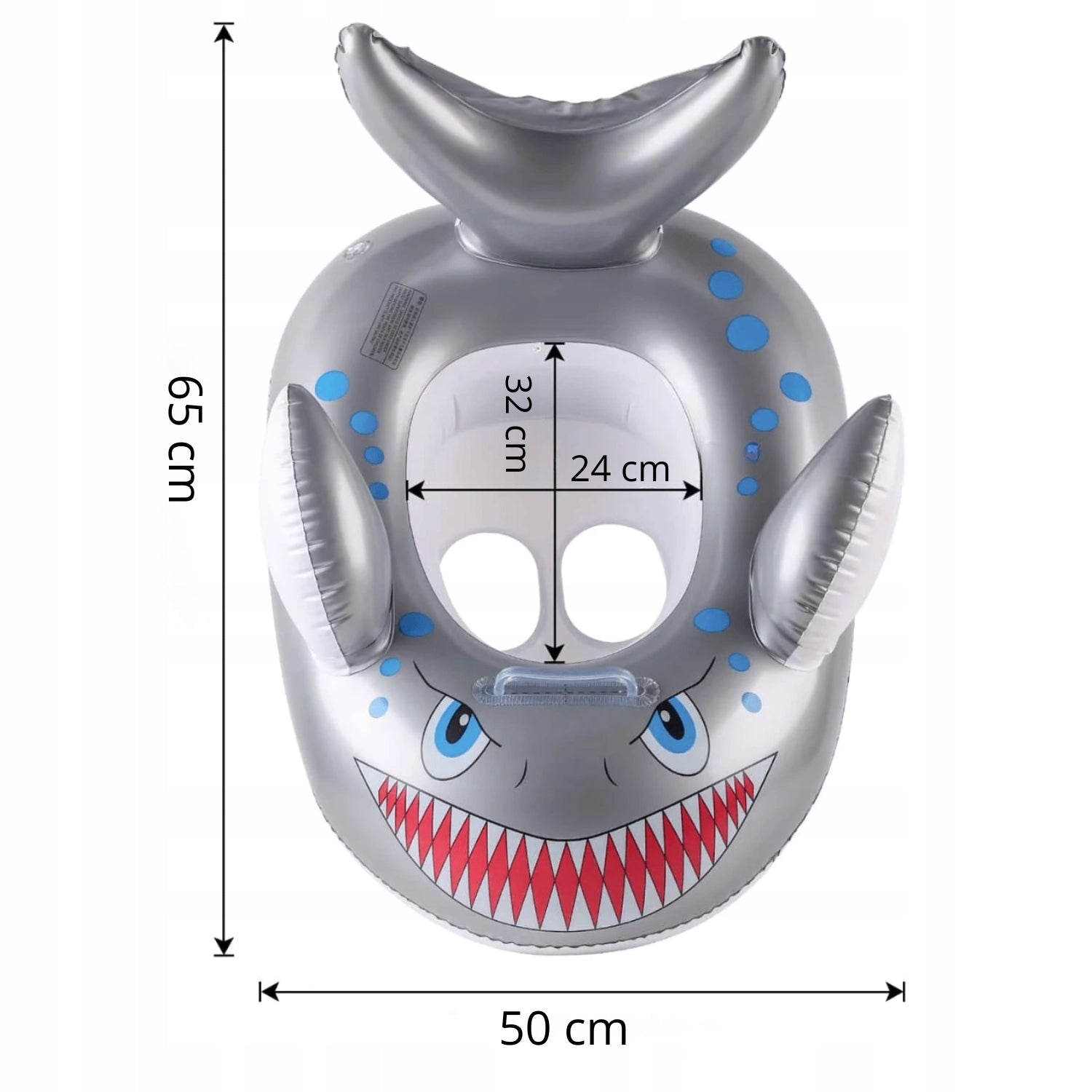 INFLATABLE PONTOON WHEEL FOR KIDS WITH WATER SWIMMING SEAT SHARK HANDLE Manufacturer code KOŁO DO PŁYWANIA DLA DZIECI Z SIEDZISKIEM