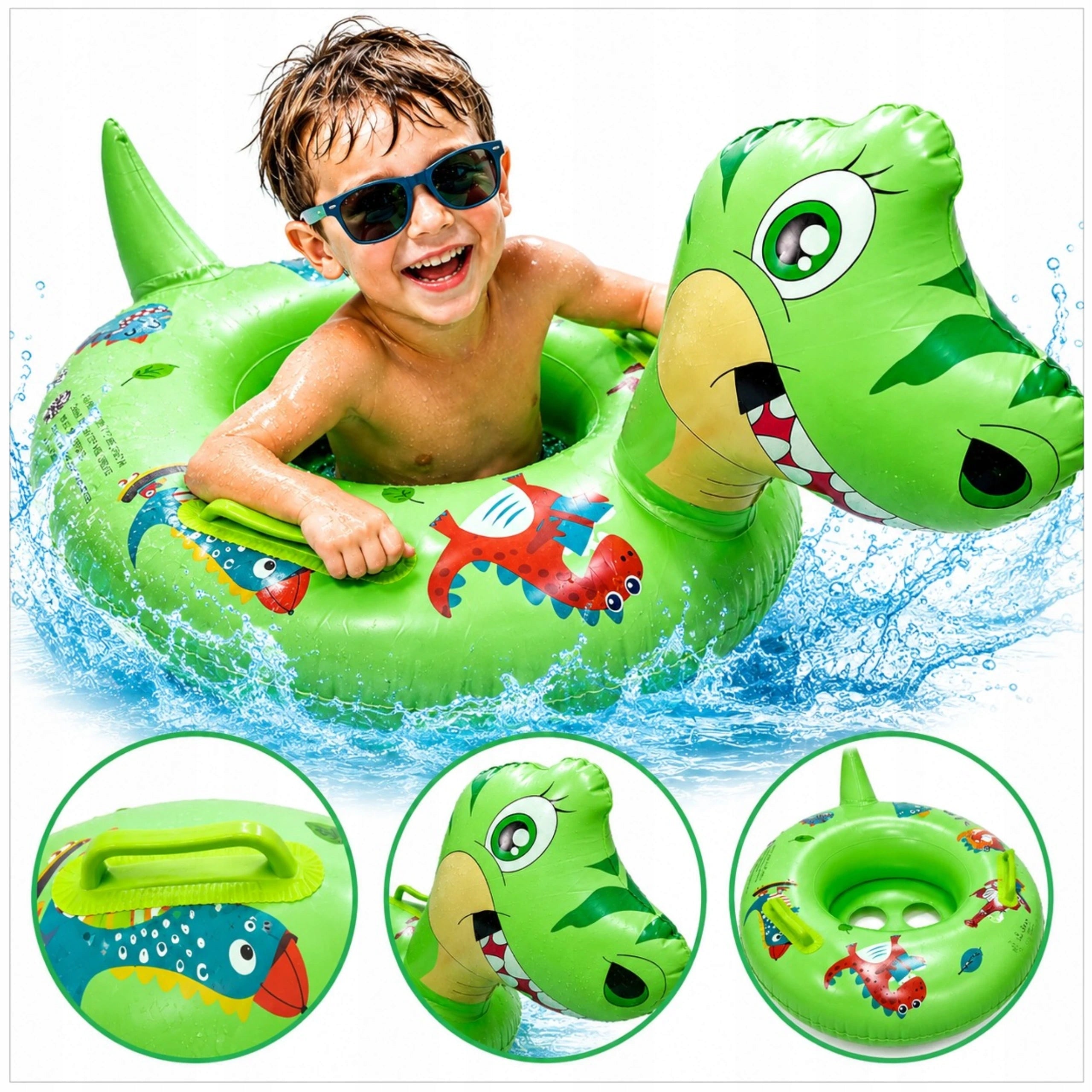 INFLATABLE PONTOON WITH CHILDREN'S SEAT DINOSAUR SWIMMING SEAT XL
