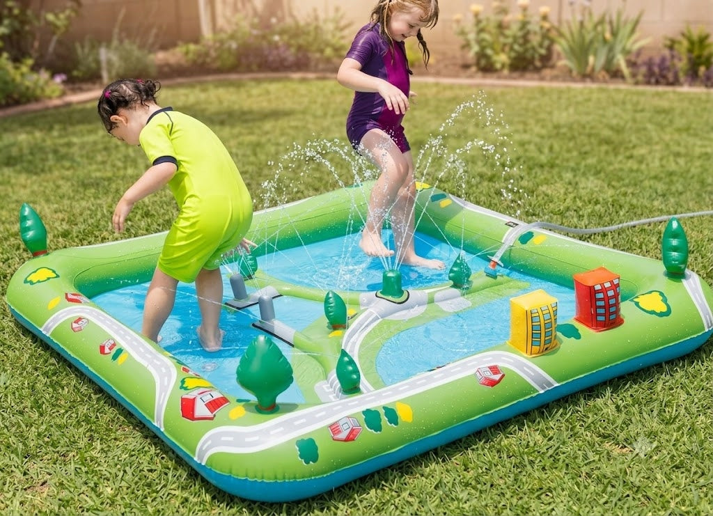 INFLATABLE POOL Cooling MAT WITH SPRAY FOUNTAIN