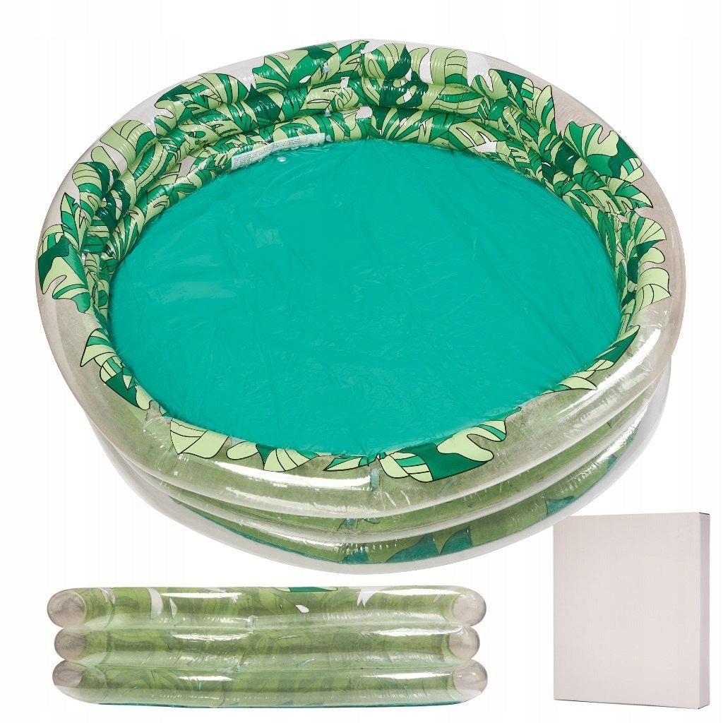 INFLATABLE POOL FOR CHILDREN 3 CHAMBERS 150cm LEAVES Packaging status original