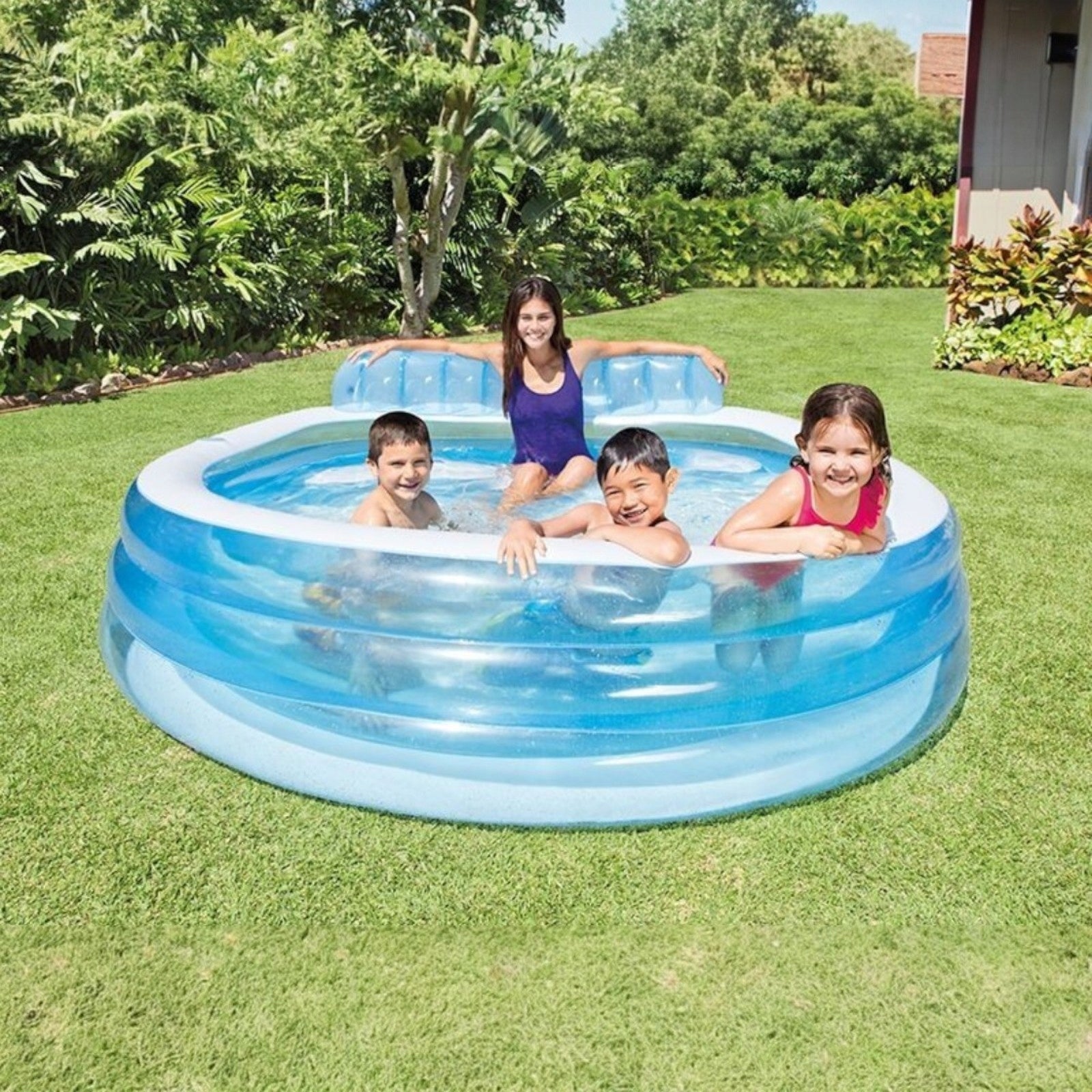 INFLATABLE POOL WITH SOFA SEAT AND HEADREST FOR MANY PEOPLE FOR GARDEN EAN (GTIN) 5905873738577
