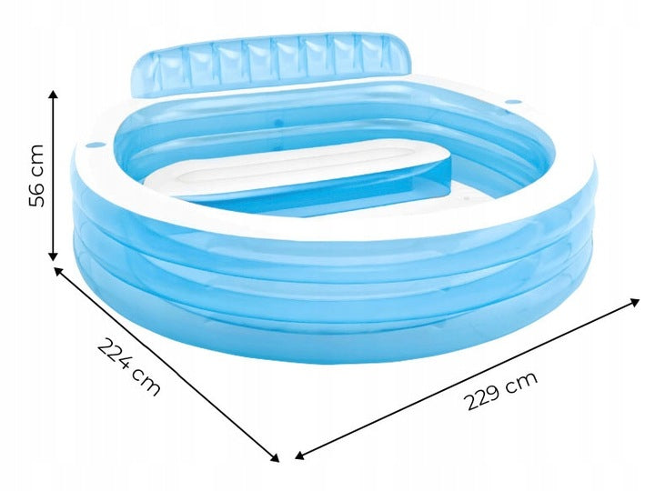 INFLATABLE POOL WITH SOFA SEAT AND HEADREST FOR MANY PEOPLE FOR GARDEN Height 75 cm