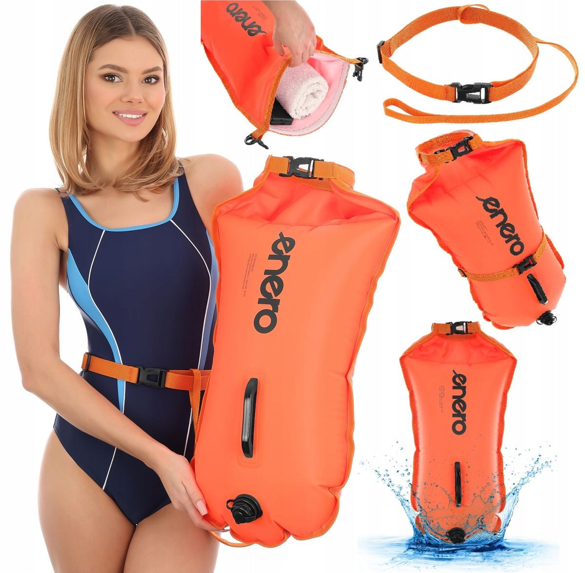 INFLATABLE SAFETY BUOY DRY POCKET 2IN1 ENERO 72X36CM