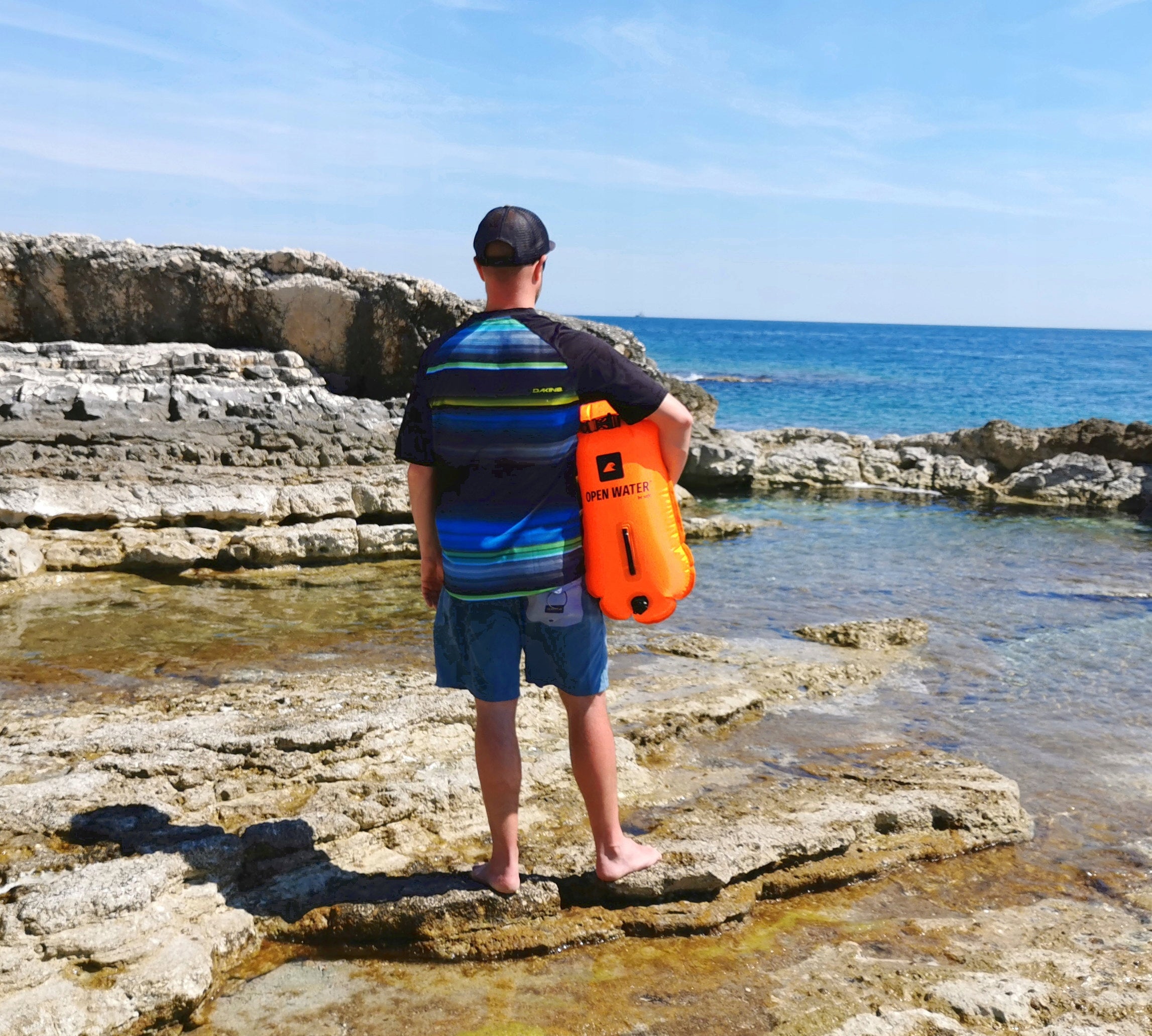INFLATABLE SAFETY BUOY LARGE SWIMMING BUOY + 2in1 THING POCKET Kind buoy