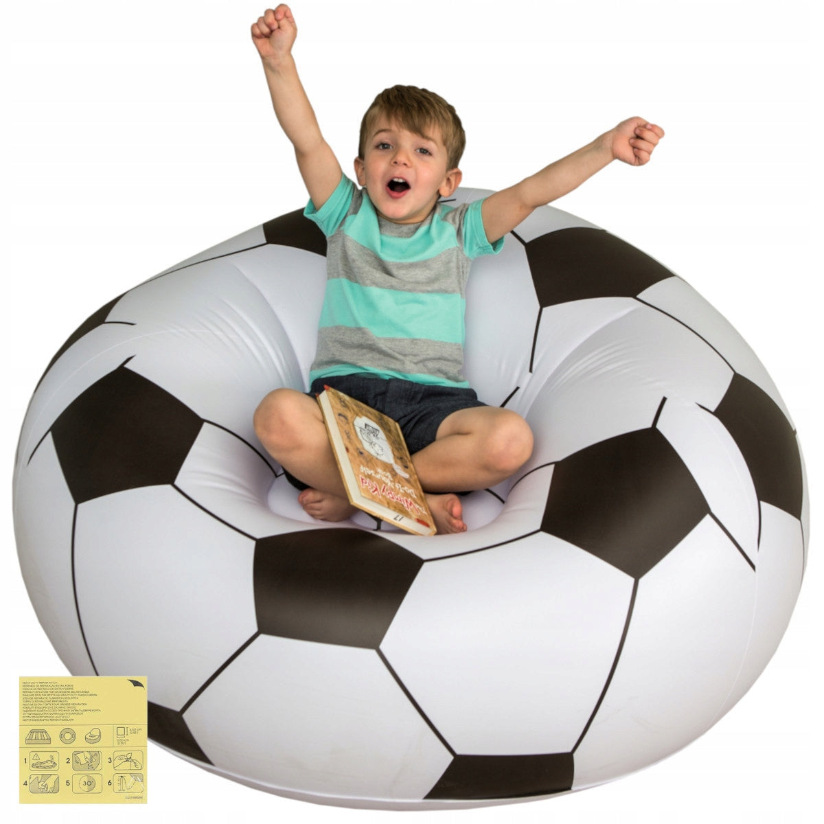 INFLATABLE SEAT LARGE POUF for children FOOTBALL BESTWAY 75010