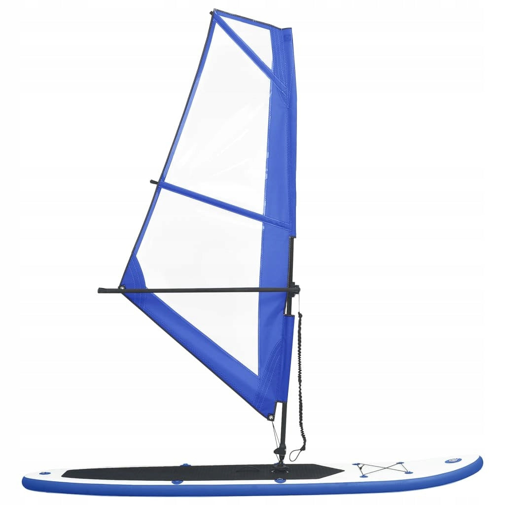 INFLATABLE SUP BOARD WITH SAIL AND ACCESSORIES BLUE AND WHITE Brand VidaXL