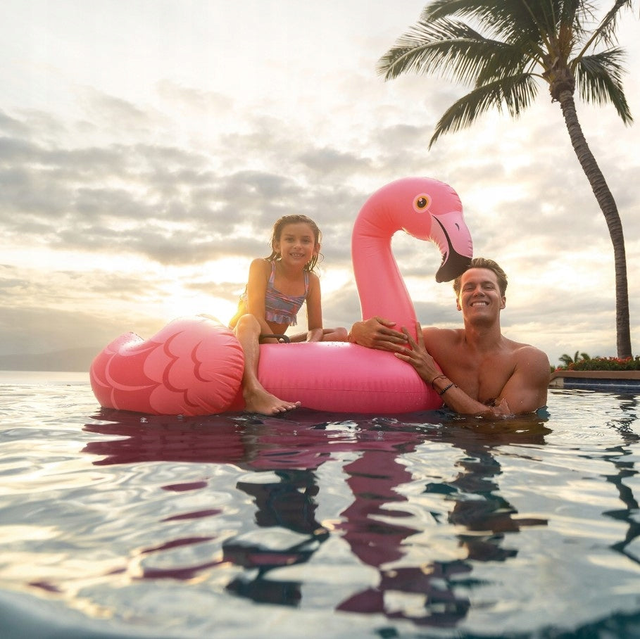 INFLATABLE SWIMMING MATTRESS XXL FLAMINGO LARGE PONTOON FOR SWIMMING POOL TO SEA Color pink
