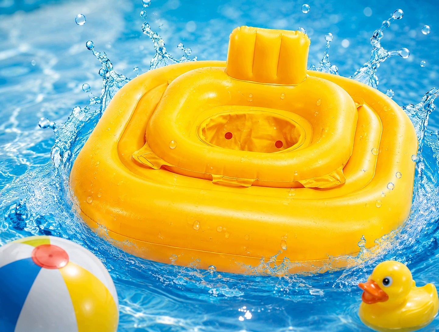 INFLATABLE SWIMMING SEAT MATTRESS FOR CHILDREN TODDLERS SQUARE 79x79cm Manufacturer code MATERAC DLA NAJMŁODSZYCH TRWAŁY ALMA FASWKJ