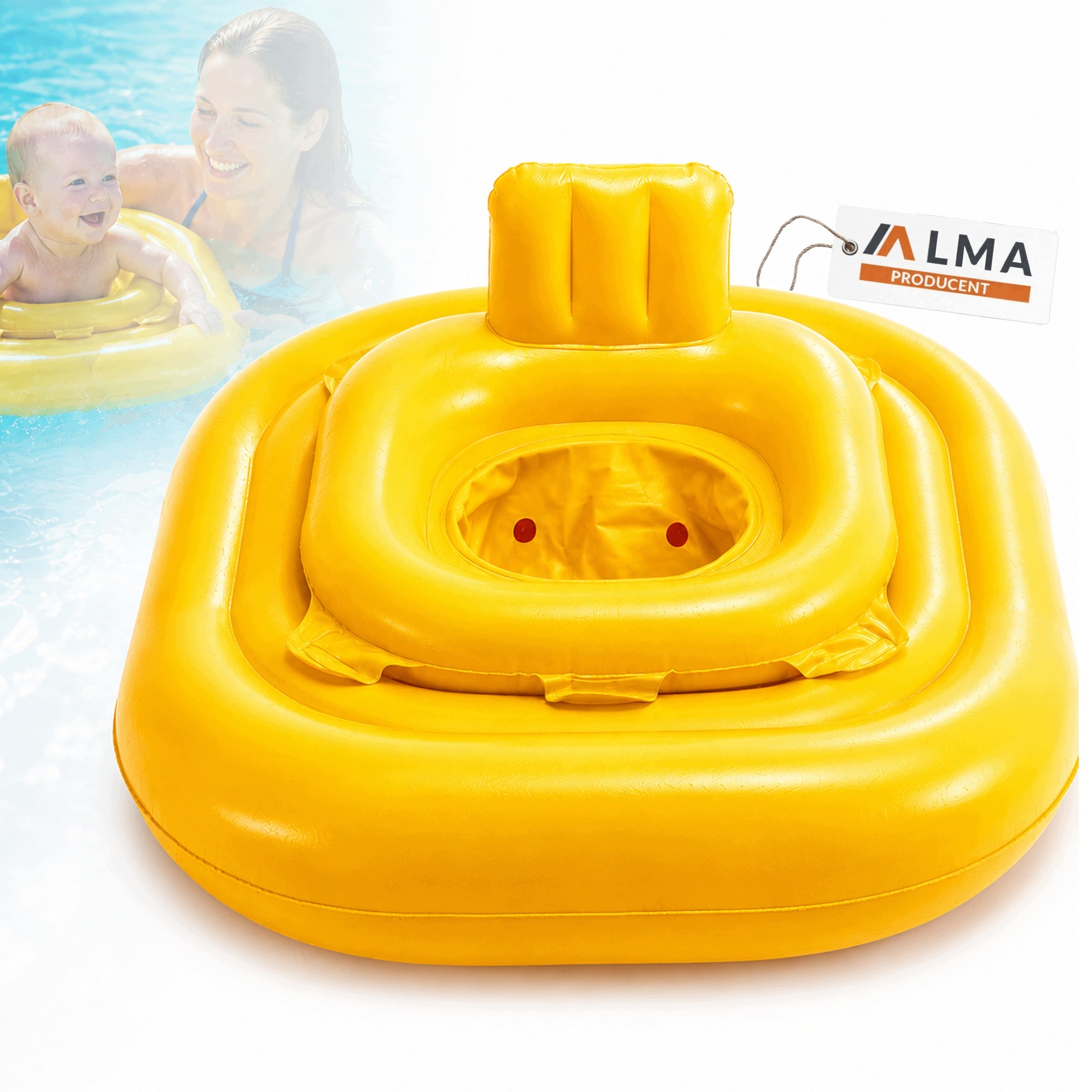 INFLATABLE SWIMMING SEAT MATTRESS FOR CHILDREN TODDLERS SQUARE 79x79cm