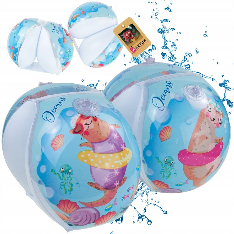 INFLATABLE SWIMMING TRUNKS SLEEVES FOR CHILDREN BLUE 2 COMPARTMENTS FOR SWIMMING POOL BEACH