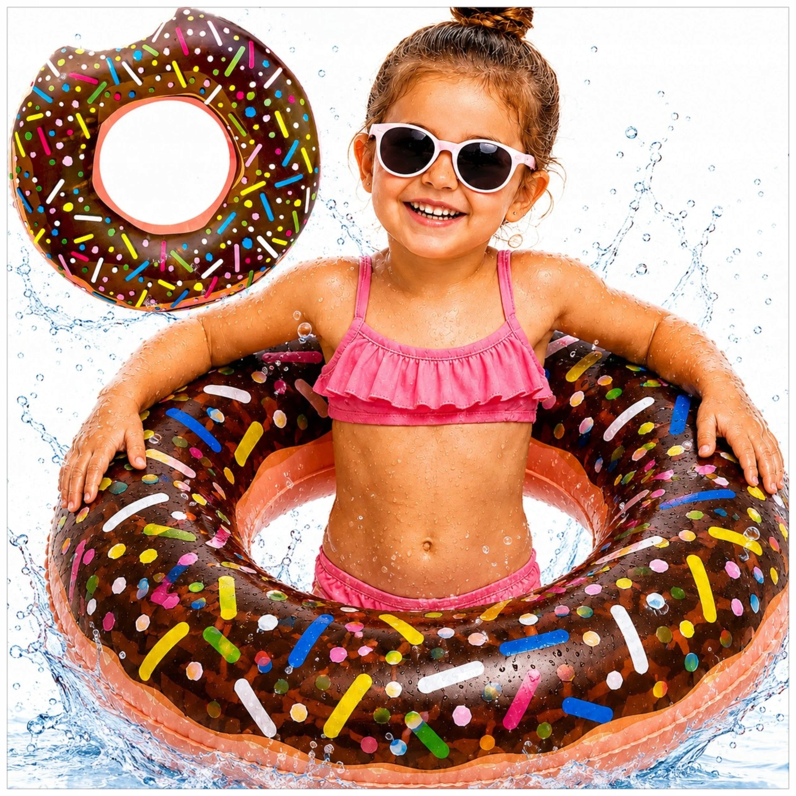 INFLATABLE SWIMMING WHEEL DONUT COLORFUL DONAT MATTRESS FOR KIDS