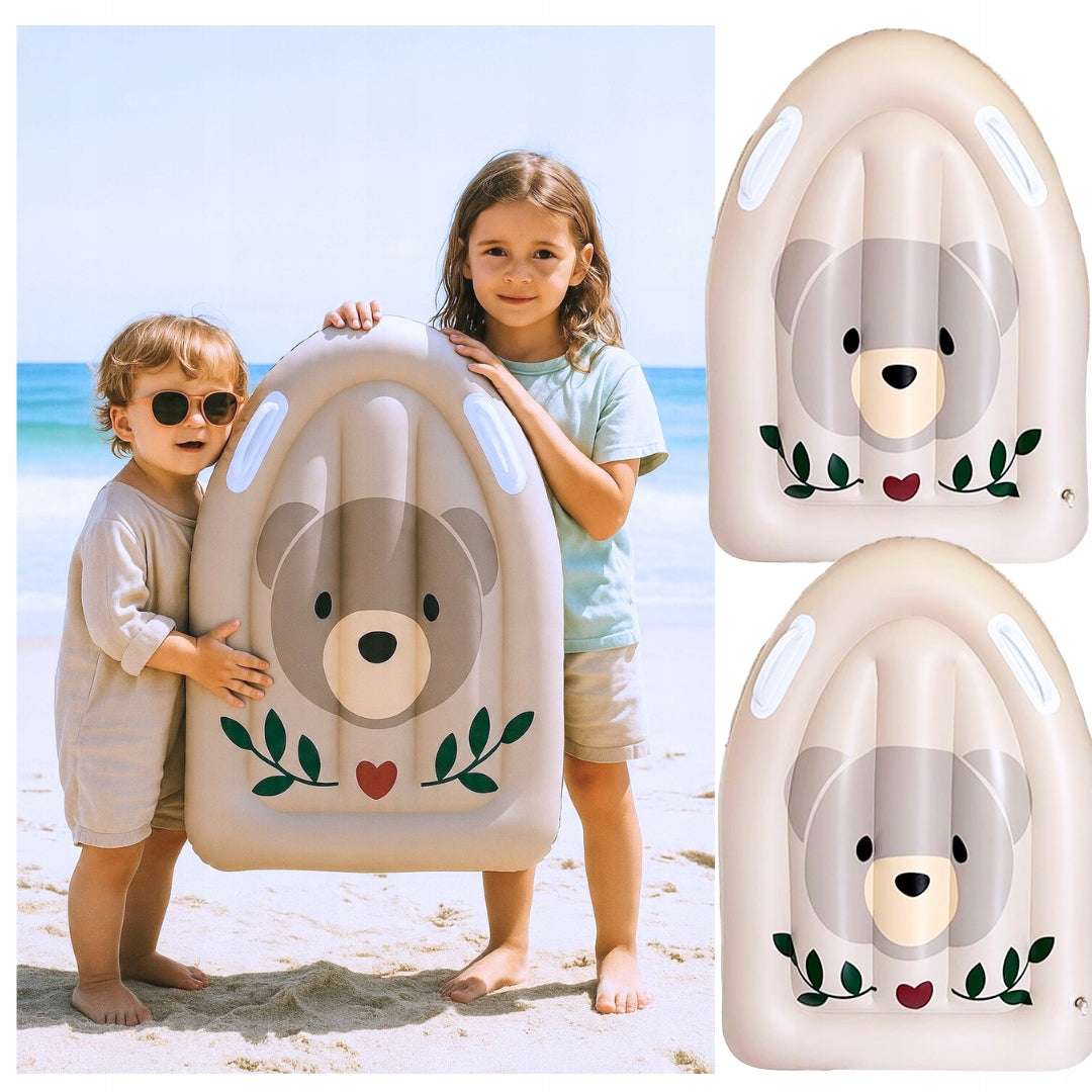 INFLATABLE Swimming BOARD MATTRESS WITH HANDLES FOR LEARNING TO SWIM BEAR Manufacturer code DESKA Dmuchana Do Nauki Pływania MIŚ