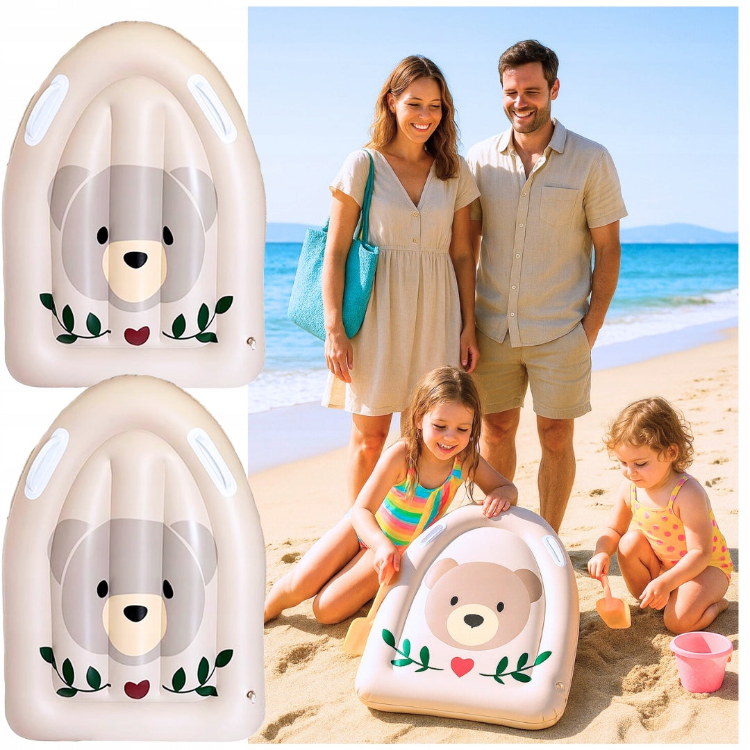 INFLATABLE Swimming BOARD MATTRESS WITH HANDLES FOR LEARNING TO SWIM BEAR Packaging status original