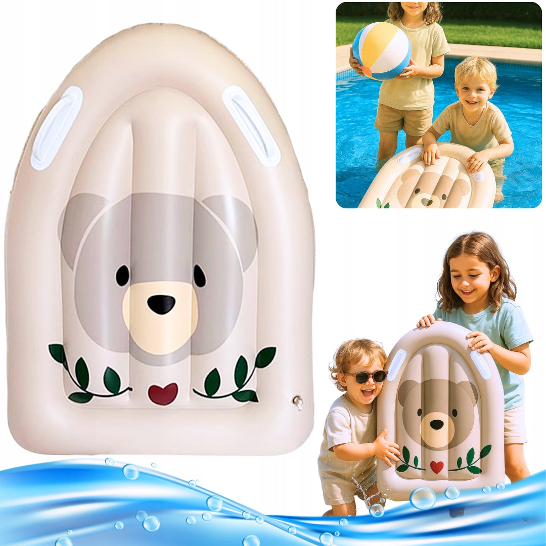 INFLATABLE Swimming BOARD MATTRESS WITH HANDLES FOR LEARNING TO SWIM BEAR