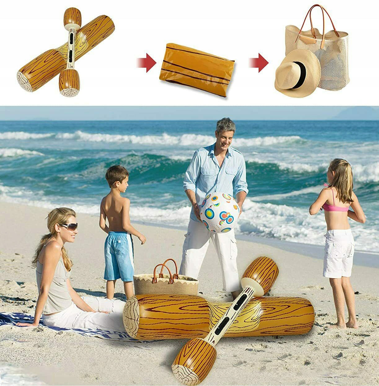 INFLATABLE TOYS WOOD PONTOON FOR KIDS POOL ADULT WITH PADDLES 4PCS Manufacturer code zabawki do basenu