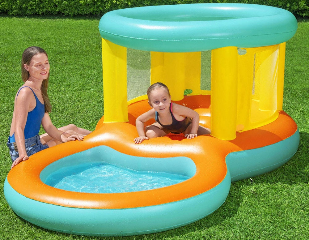 INFLATABLE WATER TRAMPOLINE PLAYGROUND SWIMMING POOL JUMTOPIA BESTWAY 239x142 CM Height 102 cm