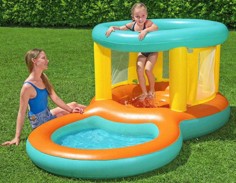 INFLATABLE WATER TRAMPOLINE PLAYGROUND SWIMMING POOL JUMTOPIA BESTWAY 239x142 CM Series 52385
