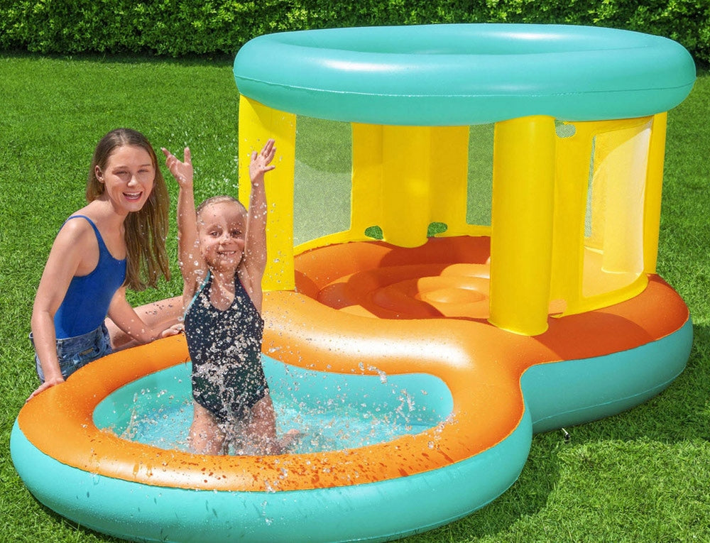 INFLATABLE WATER TRAMPOLINE PLAYGROUND SWIMMING POOL JUMTOPIA BESTWAY 239x142 CM Volume 70 l
