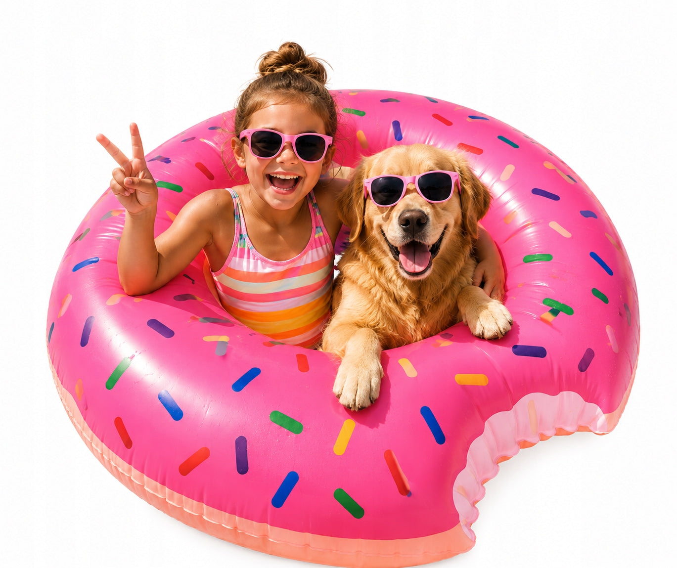 INFLATABLE WHEEL FOR SWIMMING WATER WHEEL LARGE MATTRESS DONUT 120cm PINK
