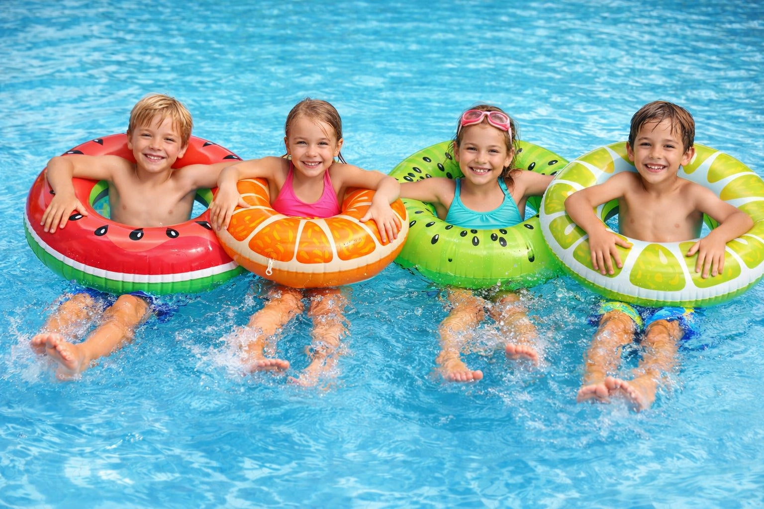 INFLATABLE WHEEL FOR SWIMMING water mattress sun lounger set of 4 pieces 75 cm Manufacturer code zestaw4x75