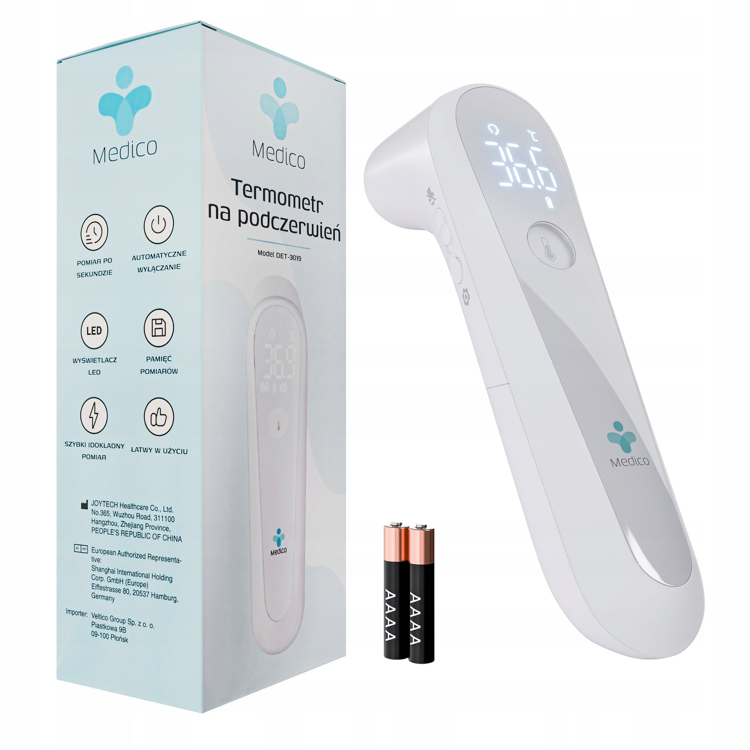 INFRARED MEDICAL NON-CONTACT THERMOMETER, LED, QUICK MEASUREMENT, MEDICAL