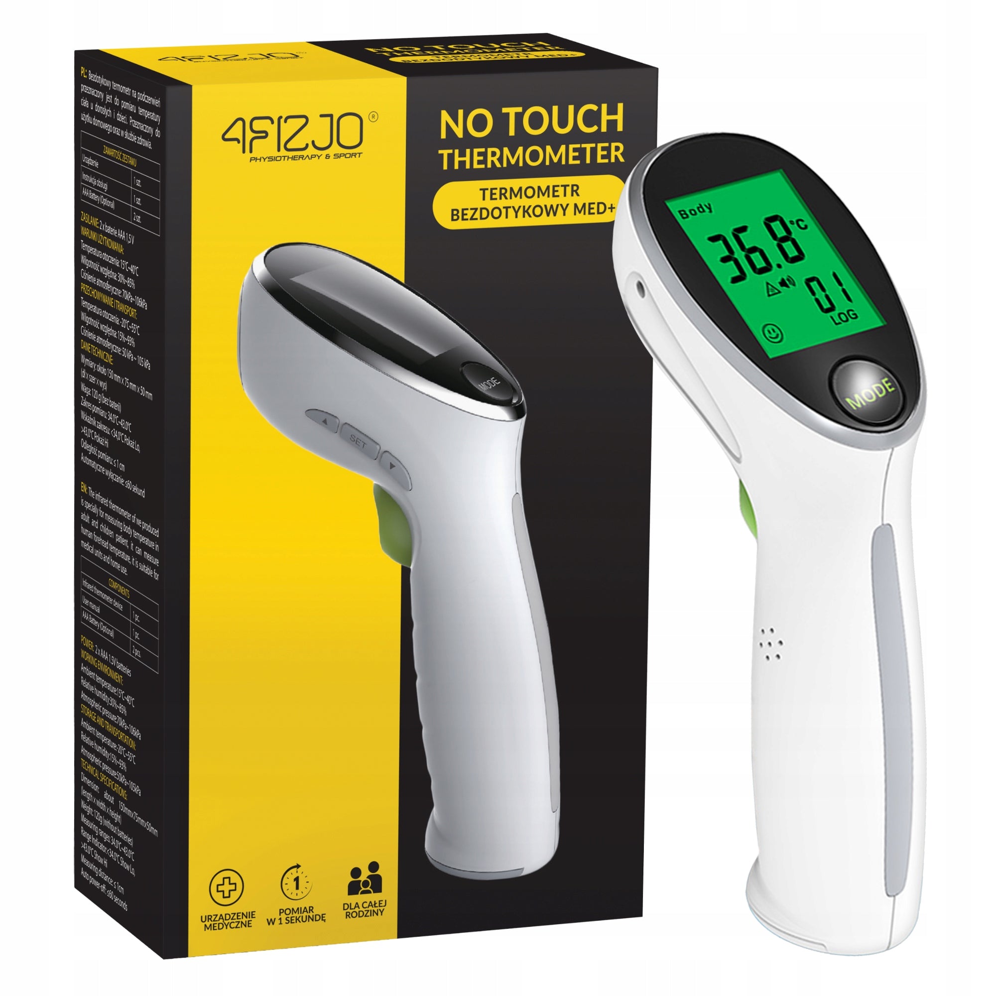 INFRARED NON-CONTACT ELECTRONIC THERMOMETER MEDICAL FEVER ALARM
