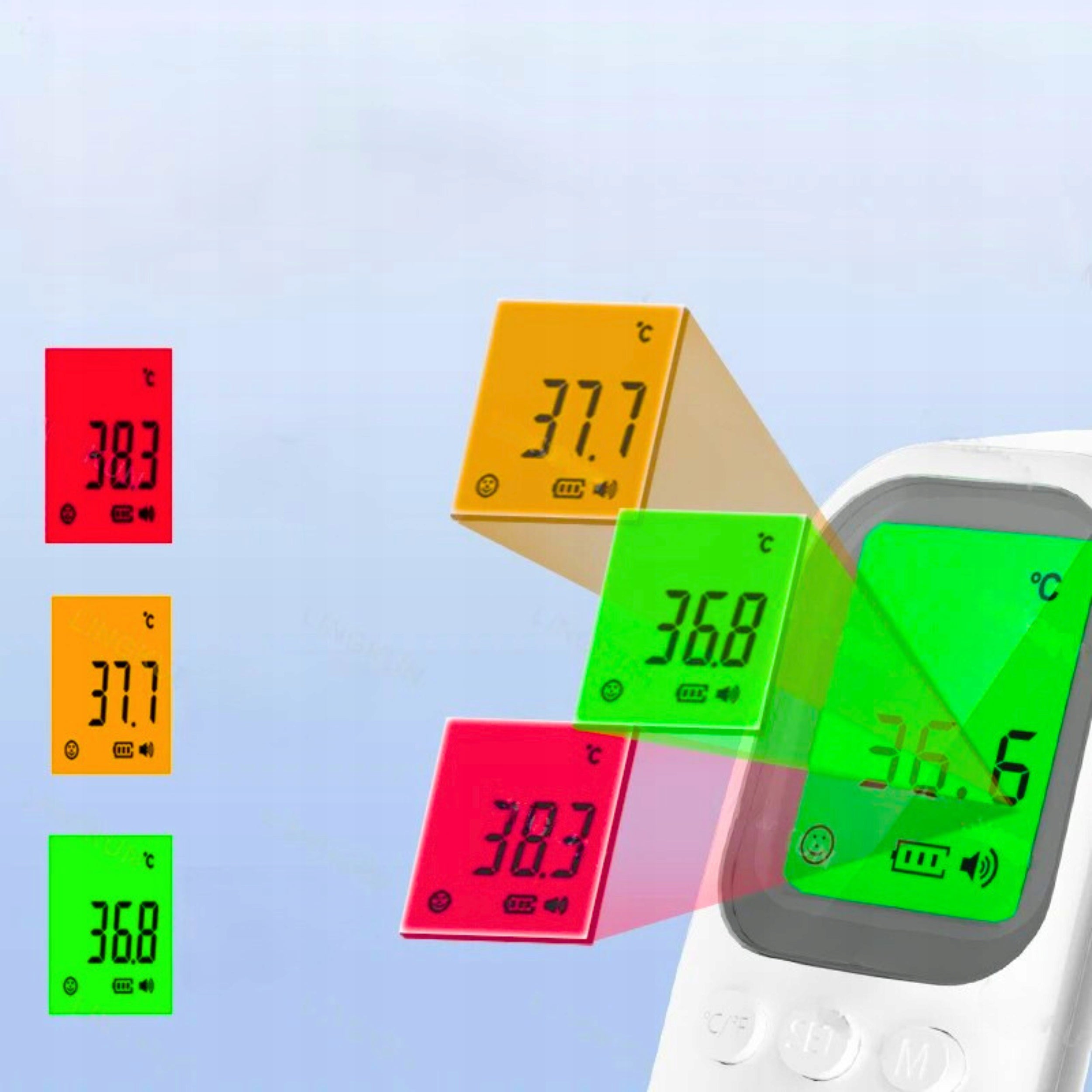INFRARED NON-CONTACT MEDICAL THERMOMETER FEVER ALARM CE