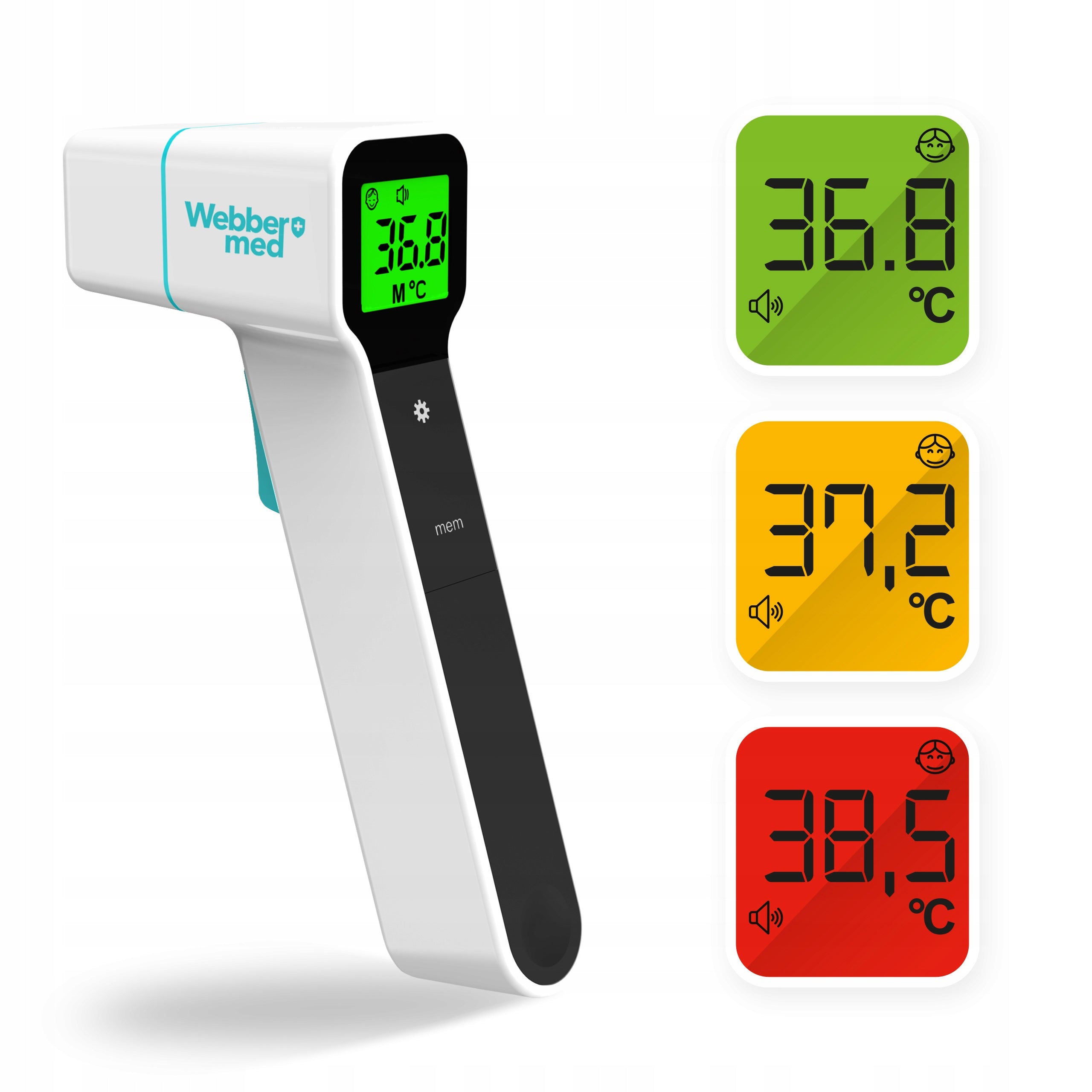 INFRARED NON-CONTACT MEDICAL THERMOMETER FEVER ALARM WEBBER TR15 EAN (GTIN) 5907265027139